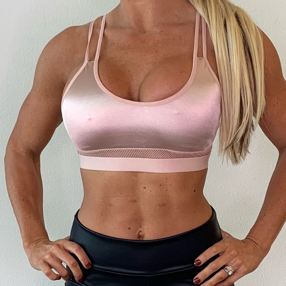 Blush Strappy Sports Bra